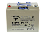 Свинцово-кислотный тяговый гелевый аккумулятор RuTrike 6-EVF-80 (12V80A/H C3)